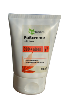 Cream for the feet 100ml, with urea, hemp oil with CBD, softens the calluses